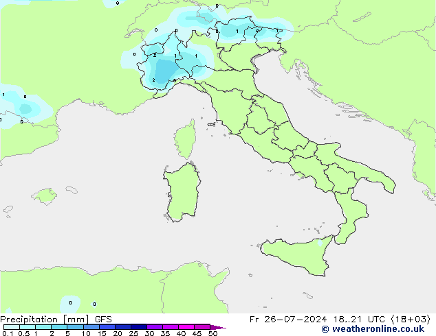 Precipitation GFS Fr 26.07.2024 21 UTC