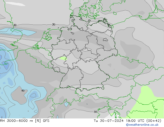 RV 3000-6000 m GFS di 30.07.2024 18 UTC