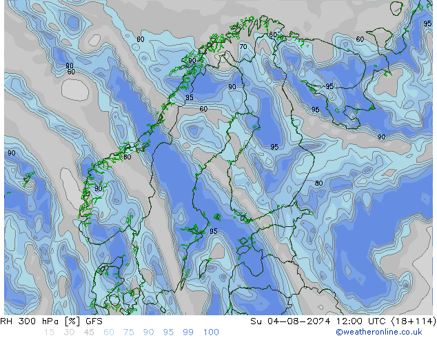 RV 300 hPa GFS zo 04.08.2024 12 UTC