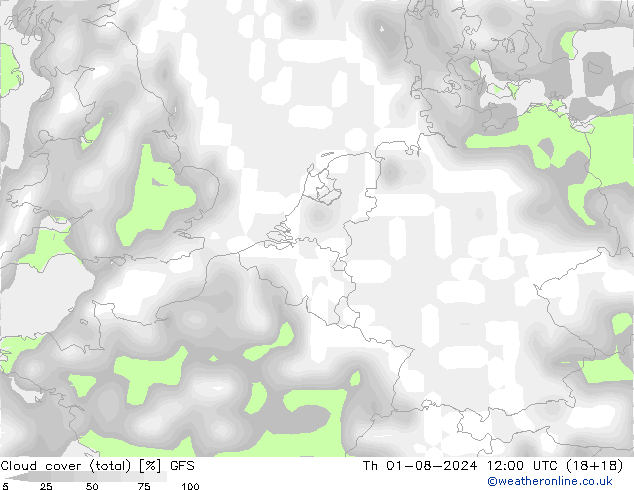 云 (总) GFS 星期四 01.08.2024 12 UTC