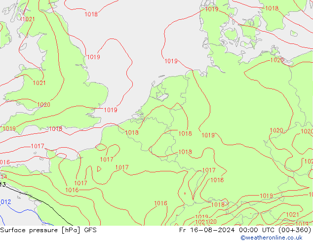 GFS: 星期五 16.08.2024 00 UTC