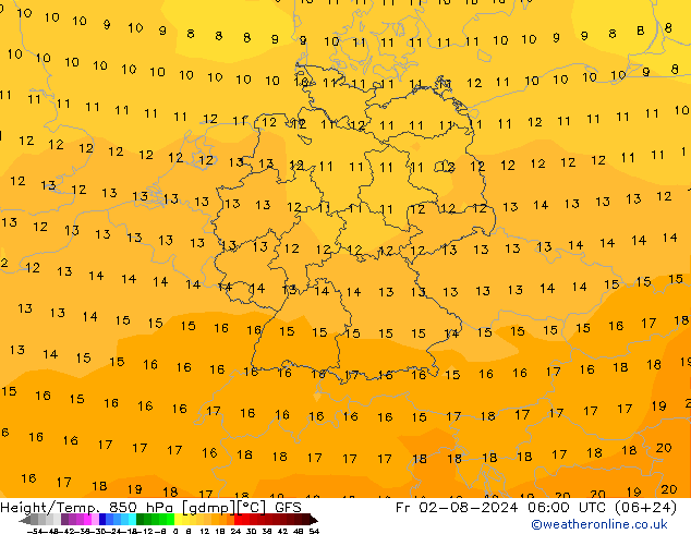 Z500/Rain (+SLP)/Z850 GFS 星期五 02.08.2024 06 UTC