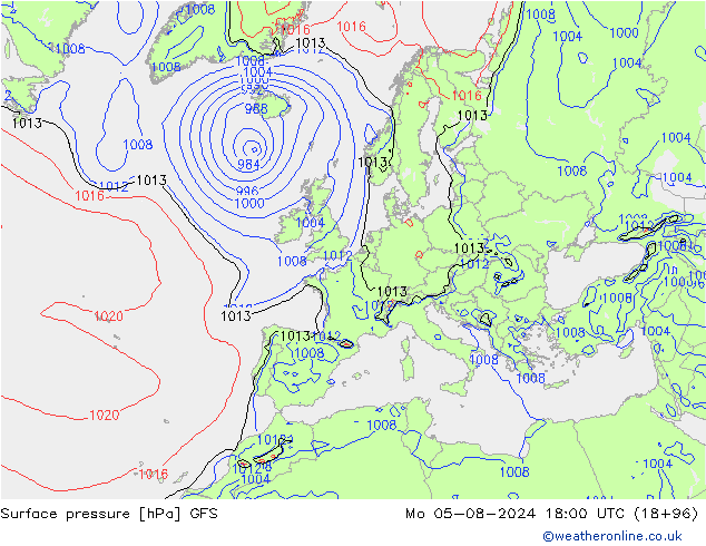 GFS: ma 05.08.2024 18 UTC