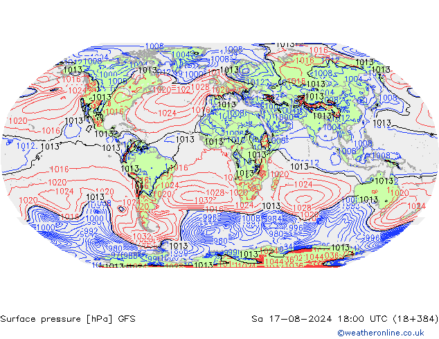 Luchtdruk (Grond) GFS za 17.08.2024 18 UTC