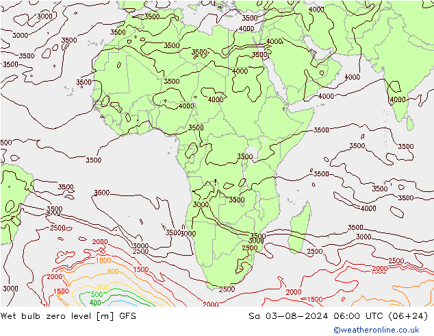 Theta-W Nulgradenniveau GFS za 03.08.2024 06 UTC