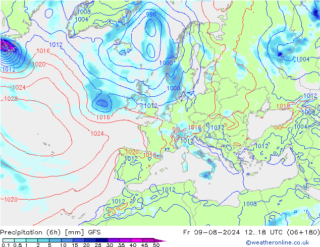 Z500/Regen(+SLP)/Z850 GFS vr 09.08.2024 18 UTC