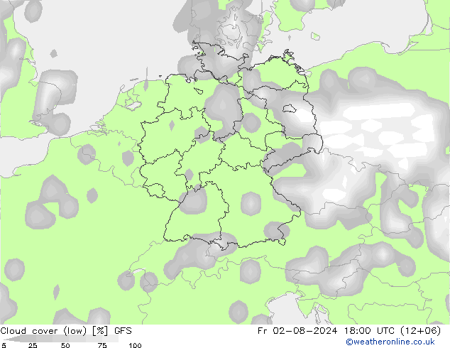 Bewolking (Hoog,Middelb.,Laag) GFS vr 02.08.2024 18 UTC