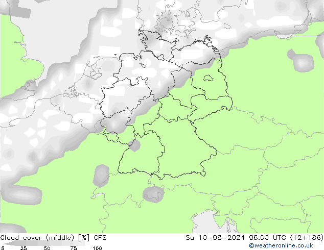 云 (中) GFS 星期六 10.08.2024 06 UTC