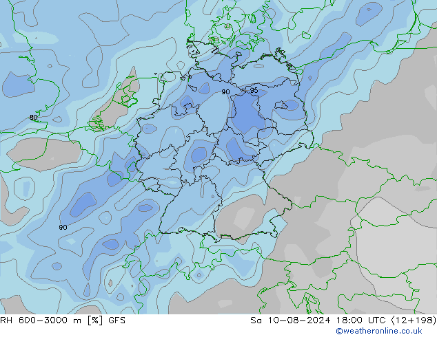 RV 600-3000 m GFS za 10.08.2024 18 UTC