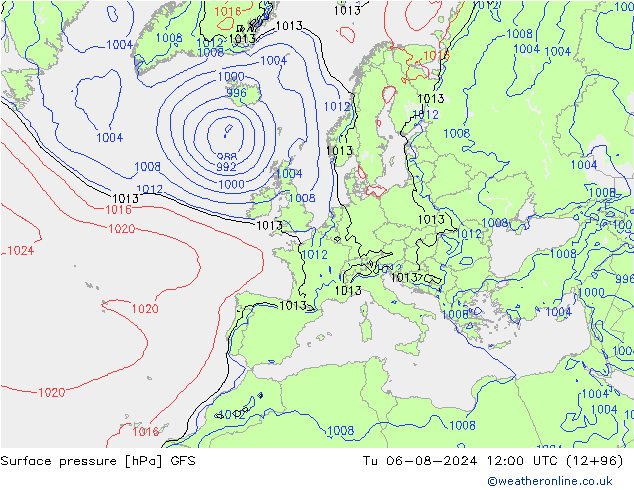 GFS: 星期二 06.08.2024 12 UTC