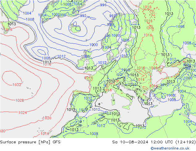 GFS: 星期六 10.08.2024 12 UTC