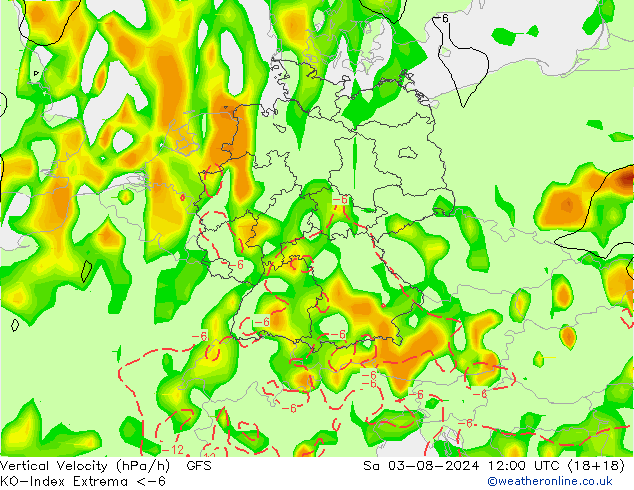 Convection-Index GFS 星期六 03.08.2024 12 UTC