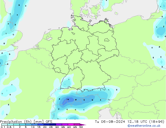 Z500/Regen(+SLP)/Z850 GFS di 06.08.2024 18 UTC