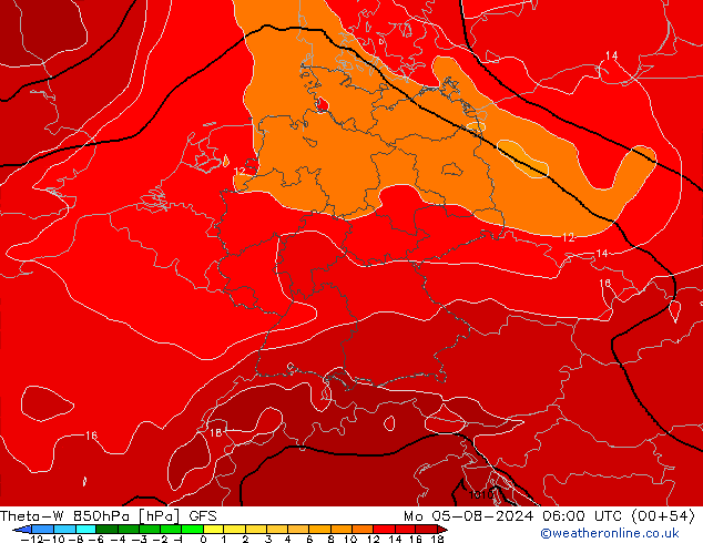 Theta-W 850hPa GFS 星期一 05.08.2024 06 UTC