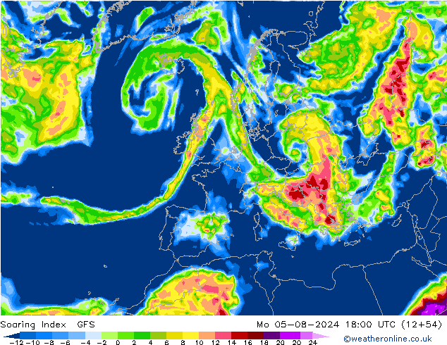 Soaring Index GFS 星期一 05.08.2024 18 UTC