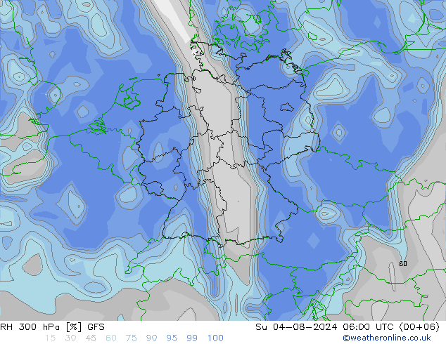 RV 300 hPa GFS zo 04.08.2024 06 UTC