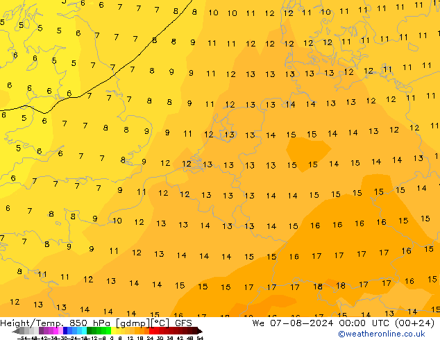 Z500/Regen(+SLP)/Z850 GFS wo 07.08.2024 00 UTC