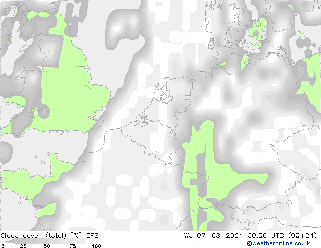 云 (总) GFS 星期三 07.08.2024 00 UTC