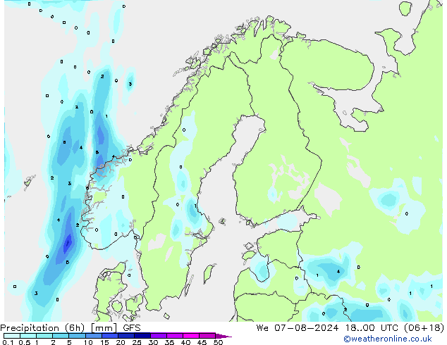 Z500/Regen(+SLP)/Z850 GFS wo 07.08.2024 00 UTC