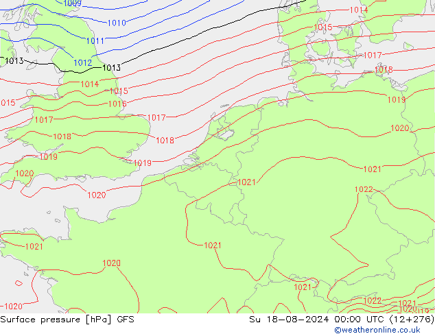 地面气压 GFS 星期日 18.08.2024 00 UTC