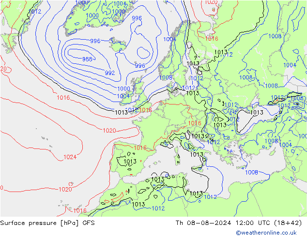 GFS: do 08.08.2024 12 UTC