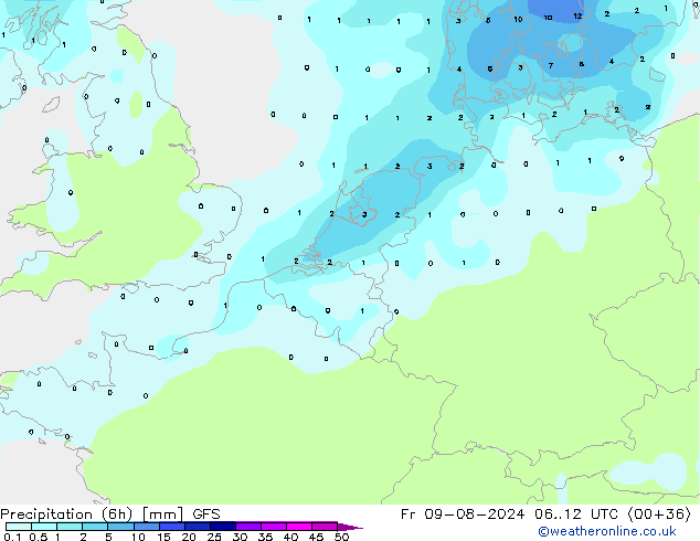 Z500/Rain (+SLP)/Z850 GFS 星期五 09.08.2024 12 UTC