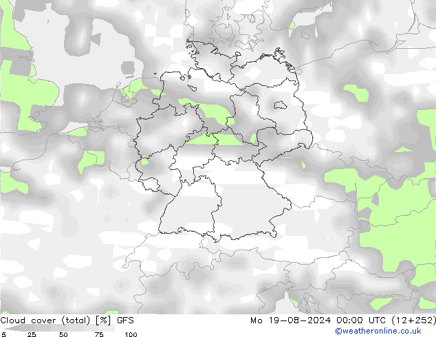 云 (总) GFS 星期一 19.08.2024 00 UTC