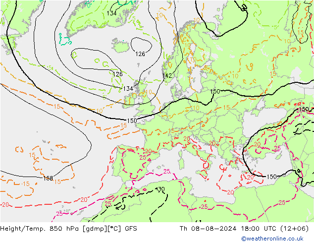 GFS: 星期四 08.08.2024 18 UTC