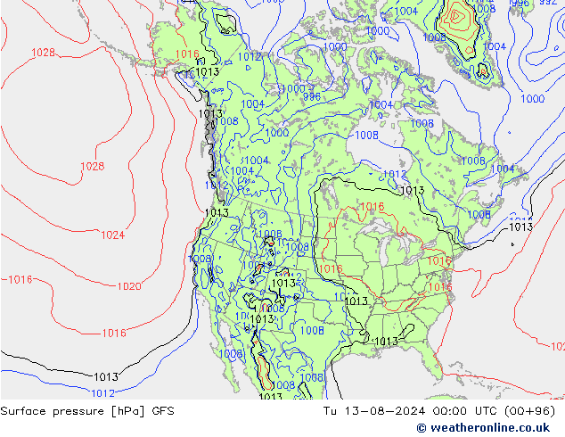 GFS: 星期二 13.08.2024 00 UTC