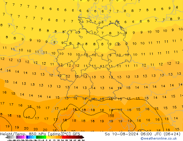 GFS: 星期六 10.08.2024 06 UTC