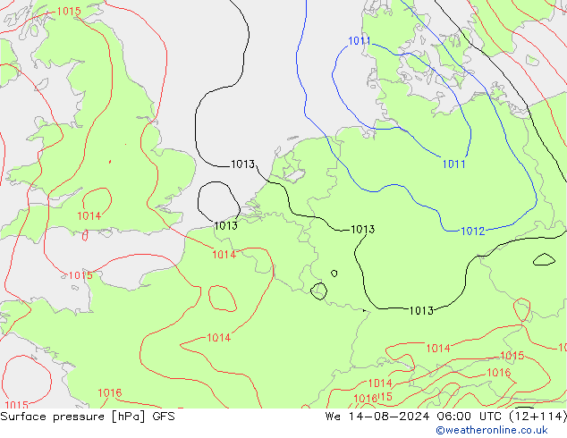 GFS: 星期三 14.08.2024 06 UTC