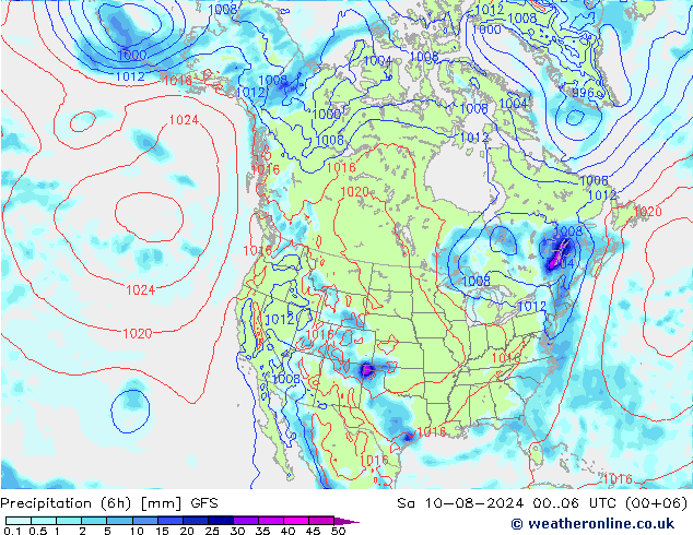 Z500/Regen(+SLP)/Z850 GFS za 10.08.2024 06 UTC