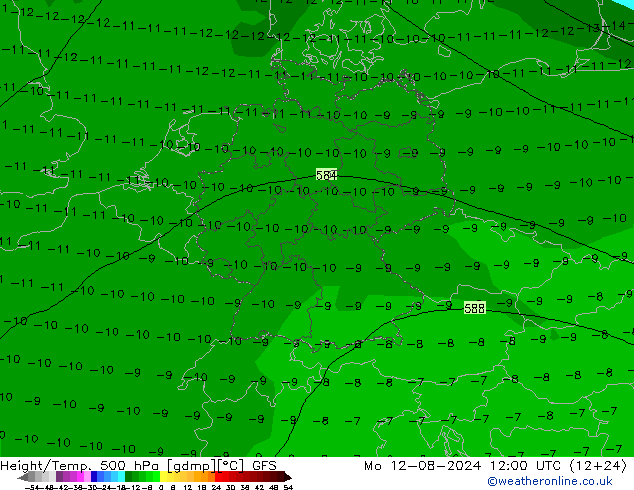 GFS: ma 12.08.2024 12 UTC