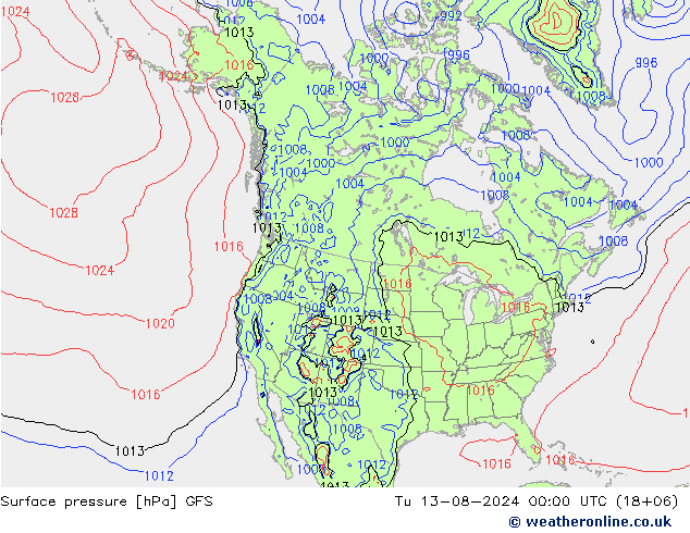 GFS: di 13.08.2024 00 UTC