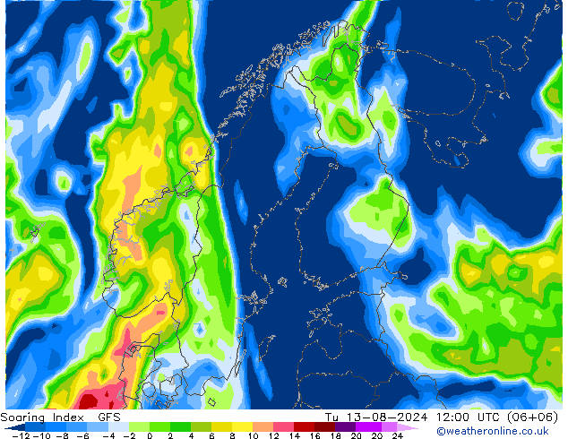 Soaring Index GFS di 13.08.2024 12 UTC