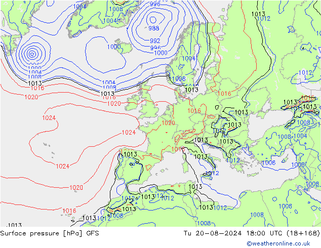 GFS: di 20.08.2024 18 UTC