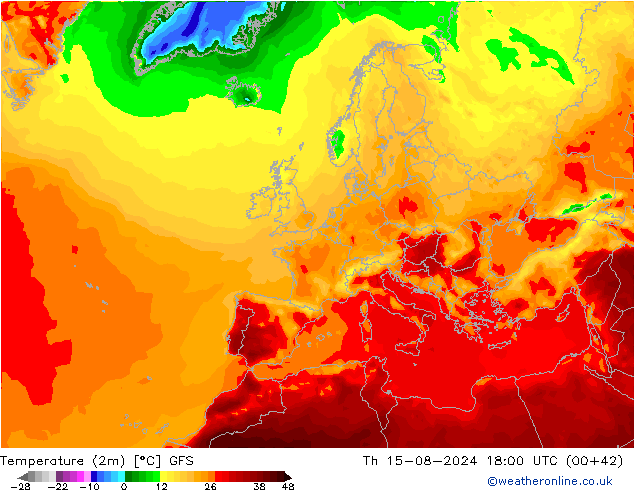 GFS: 星期四 15.08.2024 18 UTC