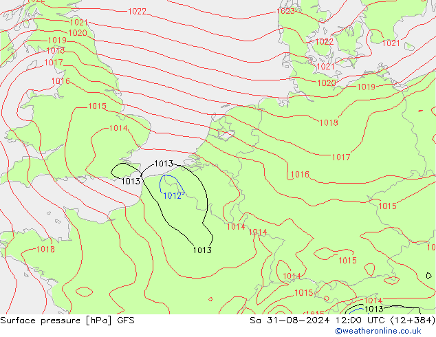 Luchtdruk (Grond) GFS za 31.08.2024 12 UTC