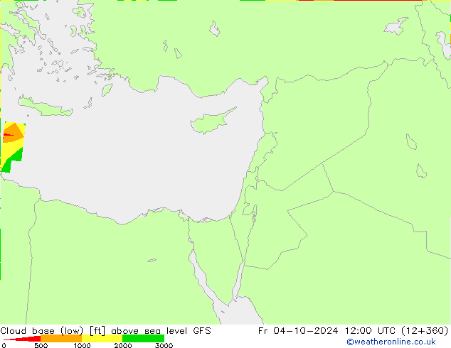 Cloud base (low) GFS Fr 04.10.2024 12 UTC