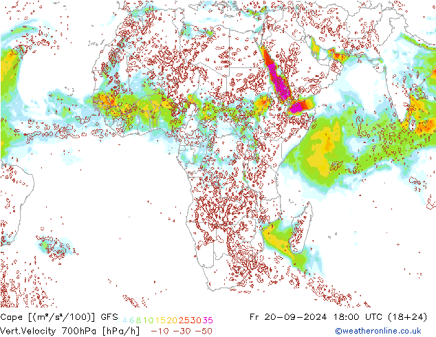 Cape GFS vr 20.09.2024 18 UTC