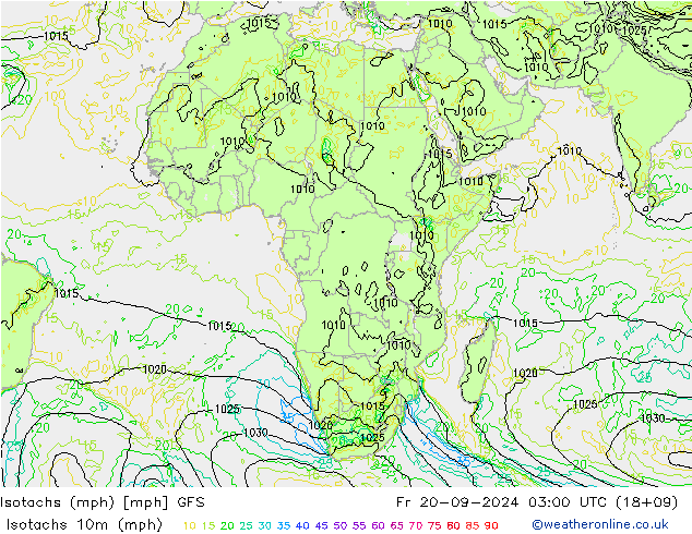 Isotachen (mph) GFS vr 20.09.2024 03 UTC