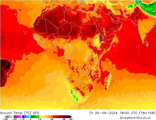 Bodemtemperatuur GFS do 26.09.2024 18 UTC