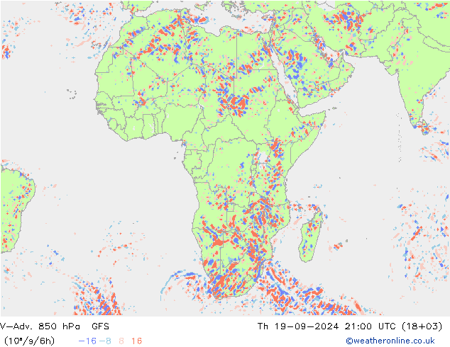 V-Adv. 850 hPa GFS Čt 19.09.2024 21 UTC