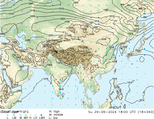 Cloud layer GFS dom 29.09.2024 18 UTC