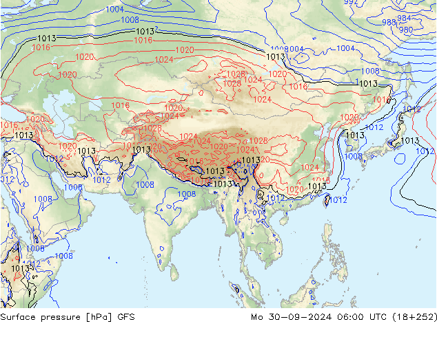 Yer basıncı GFS Pzt 30.09.2024 06 UTC