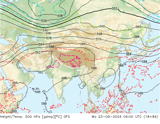 Height/Temp. 500 hPa GFS  23.09.2024 06 UTC