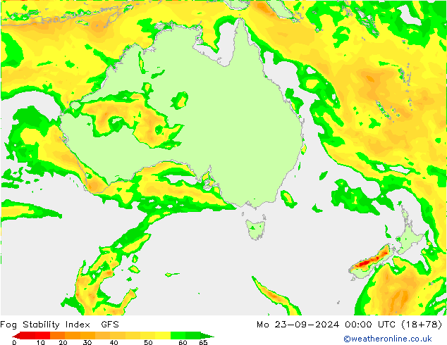 Fog Stability Index GFS Pzt 23.09.2024 00 UTC