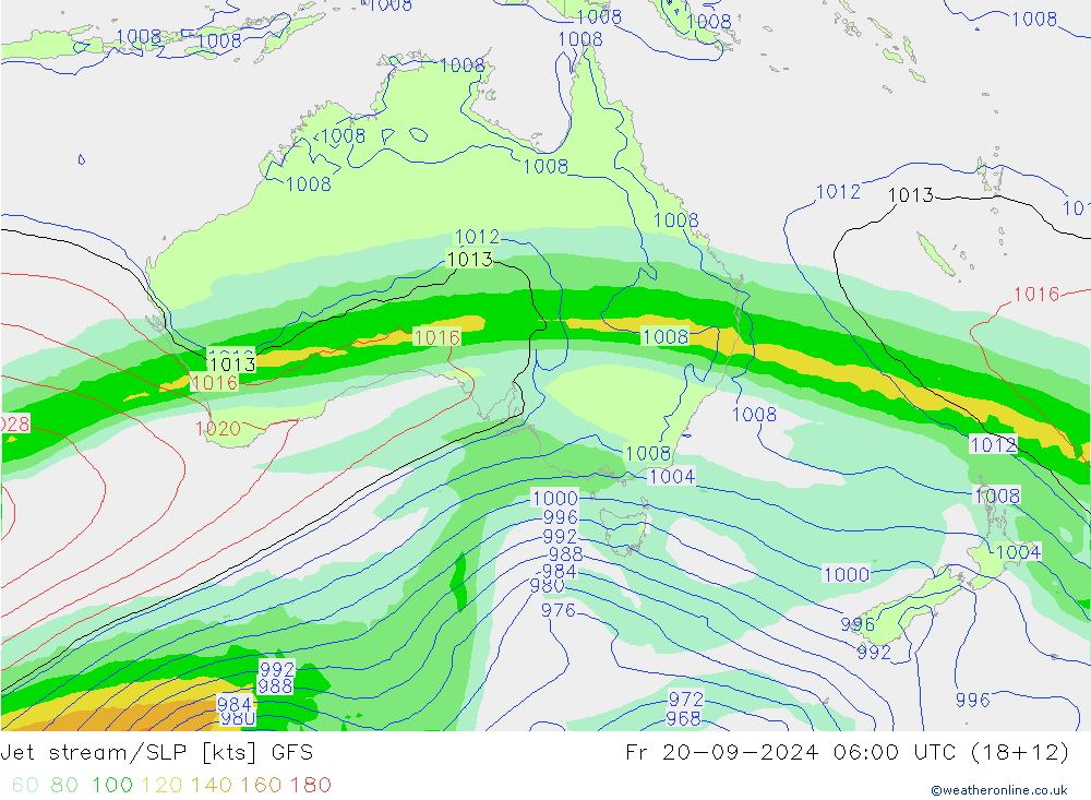 Jet stream/SLP GFS Fr 20.09.2024 06 UTC