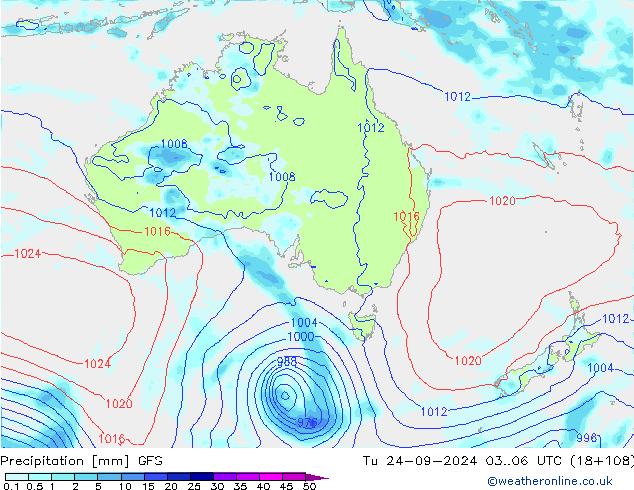 Neerslag GFS di 24.09.2024 06 UTC