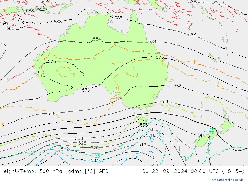 Z500/Rain (+SLP)/Z850 GFS dim 22.09.2024 00 UTC